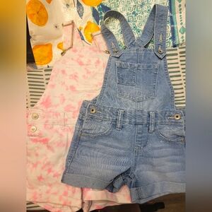 Lot of two girls shorts overalls size 5